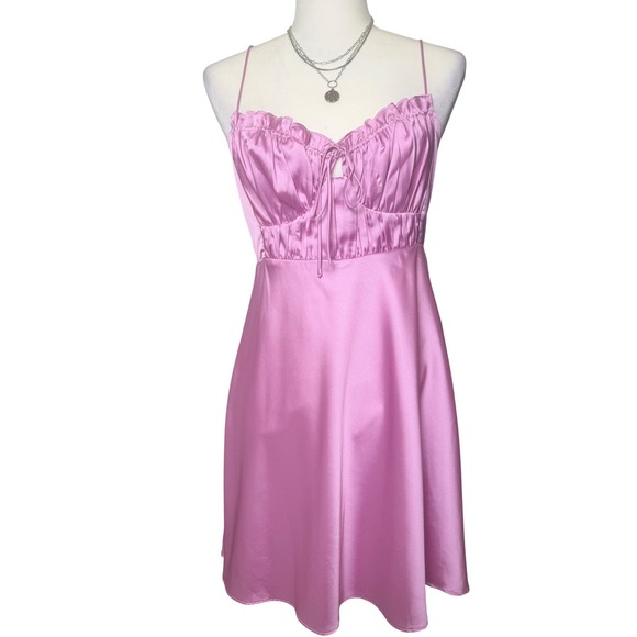 ASTR The Label Dresses & Skirts - ASTR The Label Satin Mini Dress Women Sz M Orchid Pink Fairycore, Coquette